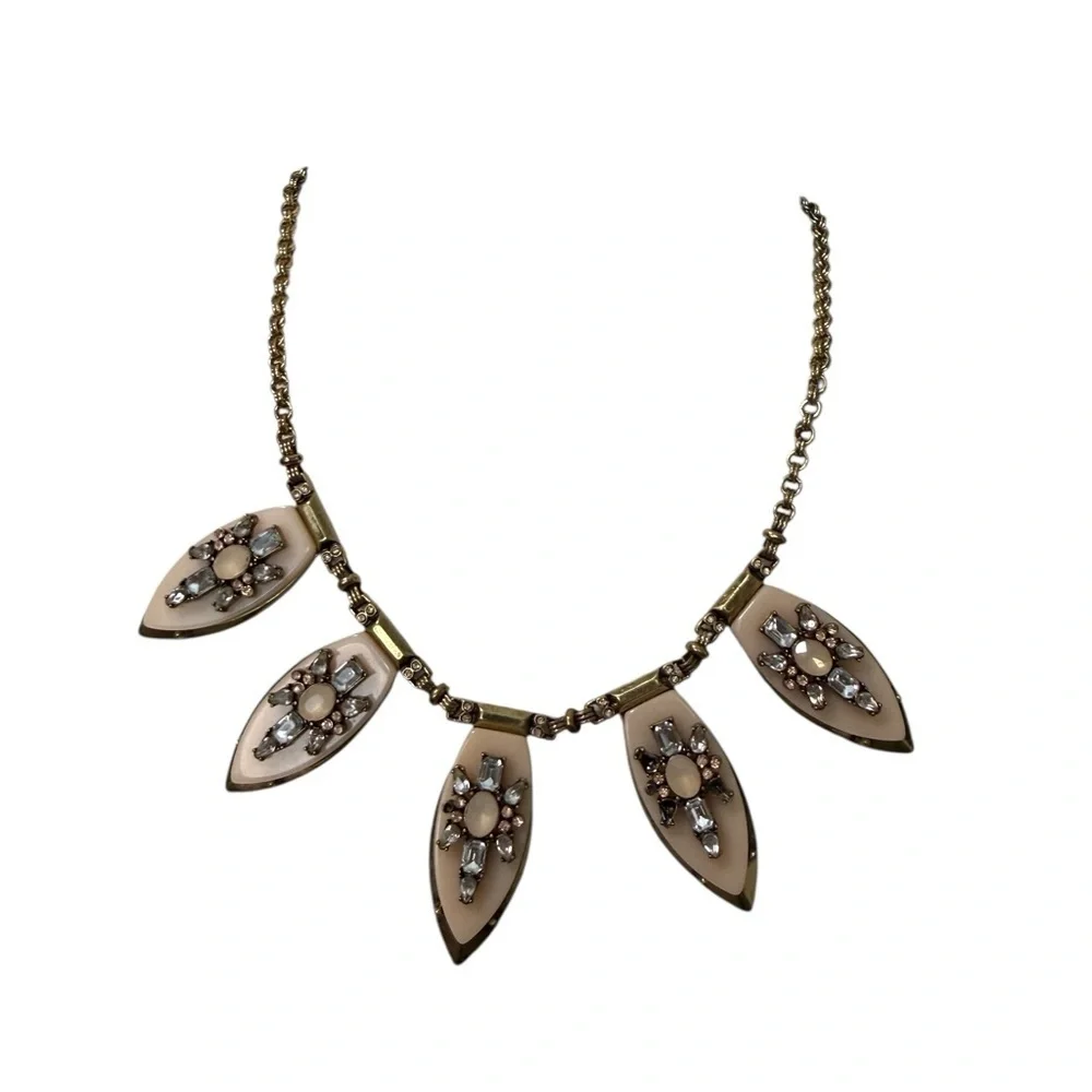 Bohemian Statement Necklace with Faceted Resin Pendants